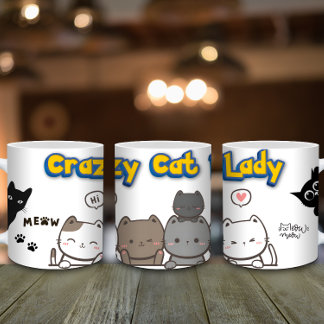 Funny Cat Lover Coffee Mug – Crazy Cat Lady Gift 