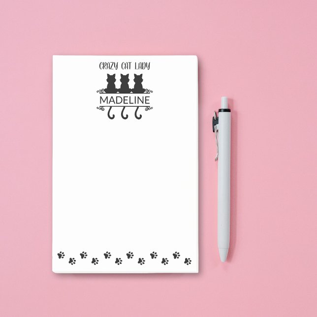 Funny Cat Lover Crazy Cat Lady Personalised Post-it Notes (Creator Uploaded)