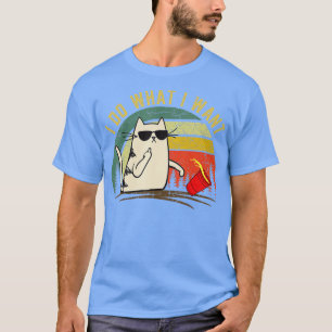 Funny cat lover gift - Retro 80s 90s I do what I w T-Shirt