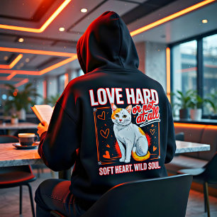 Funny Cat Lover Gift - Soft Heart Wild Soul Hoodie