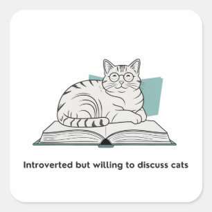 Funny Cat Lover Gift Square Sticker