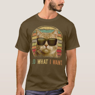 Funny cat lover gifts 2022, Retro cat i do what i  T-Shirt
