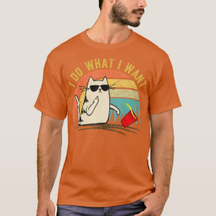 Funny Cat Lover Gifts 2022, Vintage I Do what I wa T-Shirt