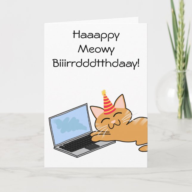 Funny cat lover Happy Birthday Card (Front)