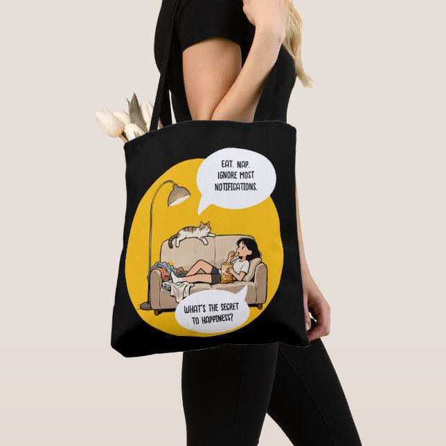 Funny Cat Lover Introvert Humor Quote Tote Bag (Close Up)