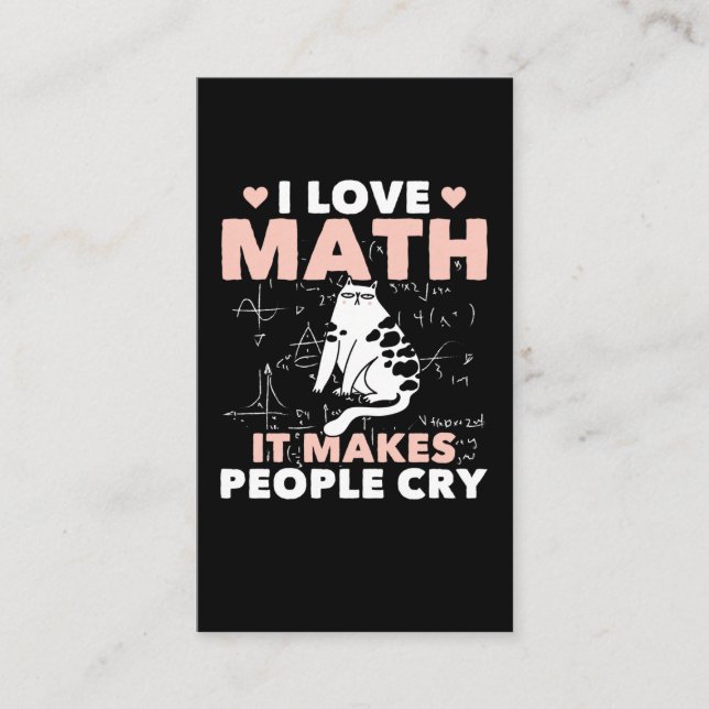 Funny Cat Lover Mathematics Humour Maths Nerd Business Card (Front)