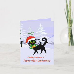 Funny Cat lover purrr-fect Christmas Holiday Card