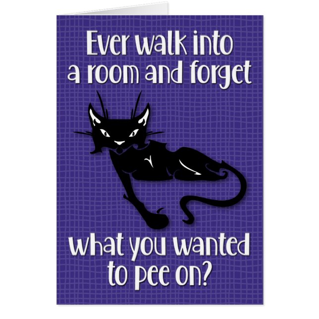 Funny Cat-Lover’s Over-the-Hill Birthday Card (Front)