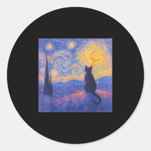 Funny Cat Lover Women Graphic For Men Art Classic Round Sticker