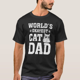 Funny Cat Lover World's Okayest Cat Dad Cat Premiu T-Shirt