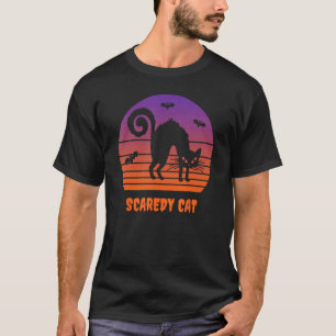 Funny Cat Lovers Halloween Trick Or Treat Scaredy T-Shirt