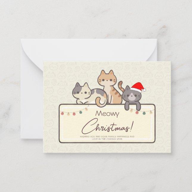 Funny Cat Lovers Holidays Personalised Christmas  Card (Front)