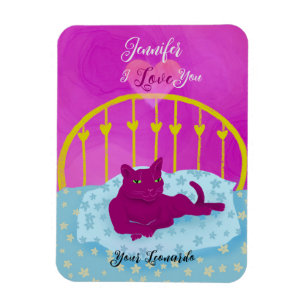 Funny Cat Loves You Personalised Valentine  Magnet