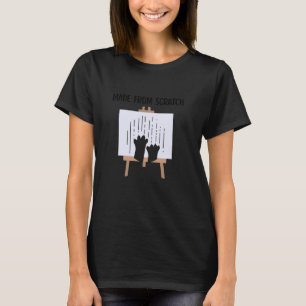 Funny Cat Made From Scratch Portrait T-Shirt