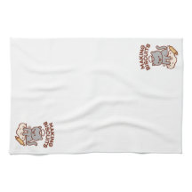 Funny Cat MAKING BISCUITS Kitchen Towels