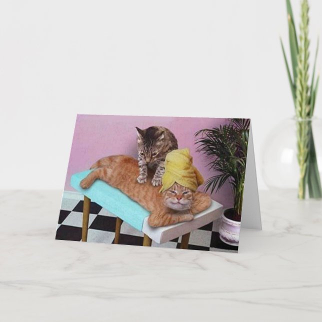 Funny Cat Massage Card (Front)