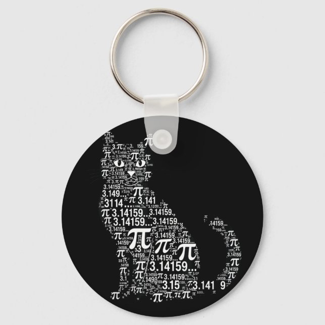 Funny cat math lover geek design  key ring (Front)