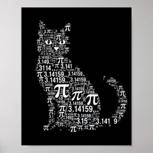Funny cat math lover geek design poster