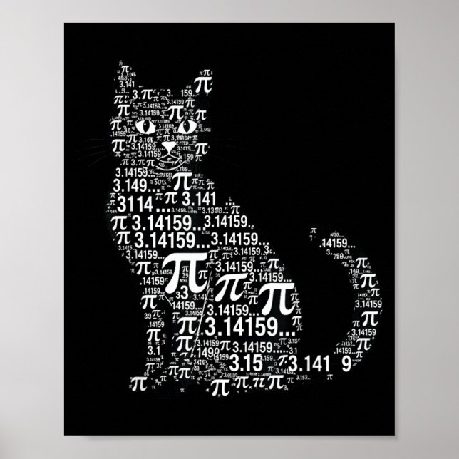 Funny cat math lover geek design  poster (Front)