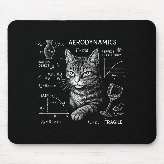 Funny Cat Math Physics Equations Science Humor  Mouse Mat (Front)