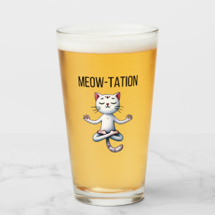 Funny Cat Meditation  Glass