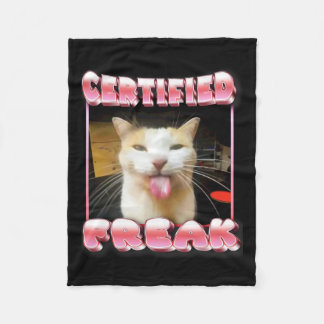 Funny Cat Meme - Certified Freak Funny Cat Meme  Fleece Blanket