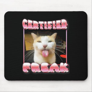 Funny Cat Meme - Certified Freak Funny Cat Meme  Mouse Mat