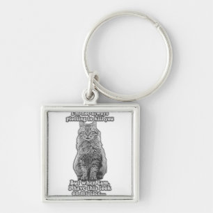 Funny cat meme for cat owners and cat lovers key ring