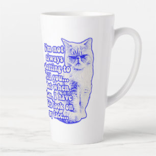 Funny cat meme for cat owners and kitty lovers latte mug