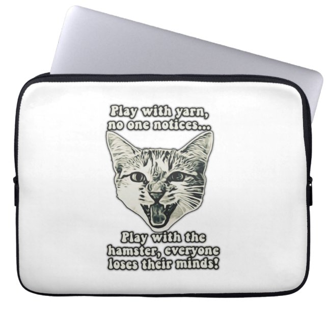 Funny cat meme for cat persons and cat lovers laptop sleeve (Front)
