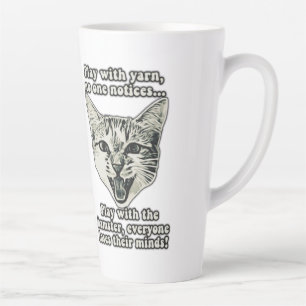 Funny cat meme for cat persons and cat lovers latte mug