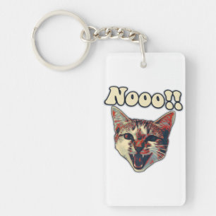 Funny cat meme for cat persons and cat owners key ring