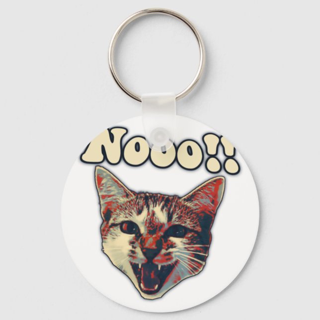 Funny cat meme for cat persons and cat owners key ring (Front)