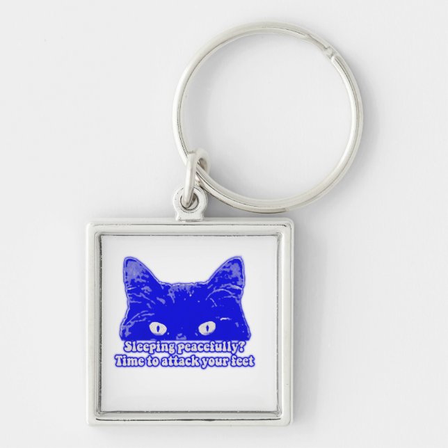 Funny cat meme for kitten owners and lovers key ring (Front)