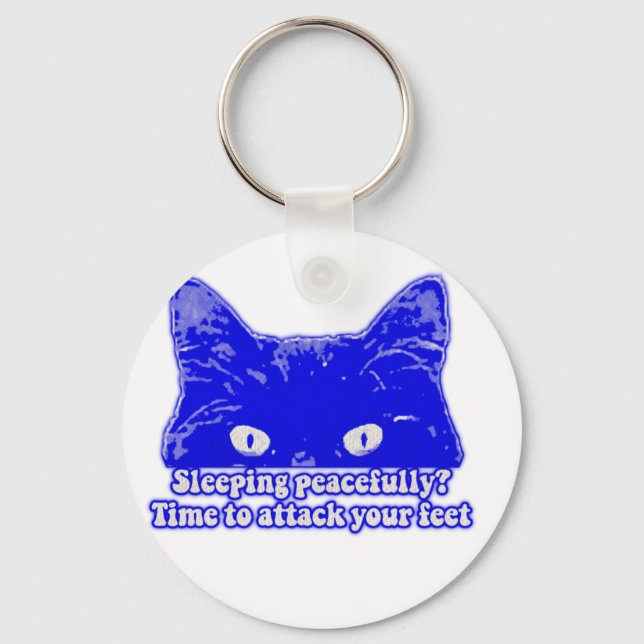 Funny cat meme for kitten owners and lovers key ring (Front)