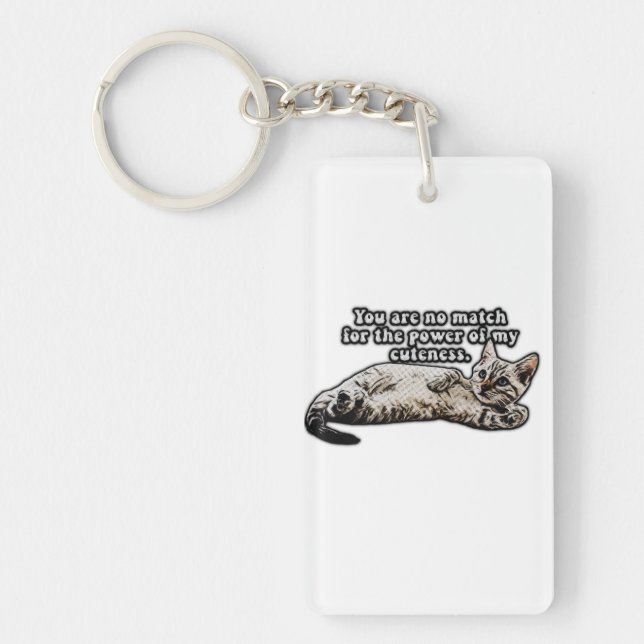 Funny cat meme for kitty owners and cat owners key ring (Front)