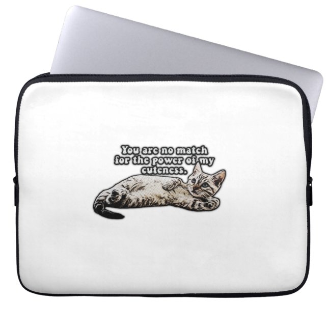 Funny cat meme for kitty owners and cat owners laptop sleeve (Front)