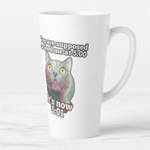 Funny cat meme for kitty persons and cat lovers latte mug