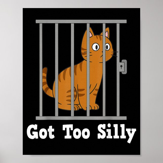 Funny Cat Meme Got Too Silly Humor For Men Women K Poster (Front)