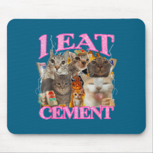 Funny Cat Meme I Eat Cement Japanese Quote Animal  Mouse Mat
