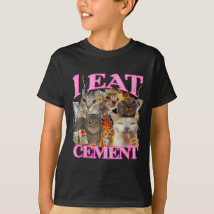 Funny Cat Meme I Eat Cement Japanese Quote Animal T-Shirt