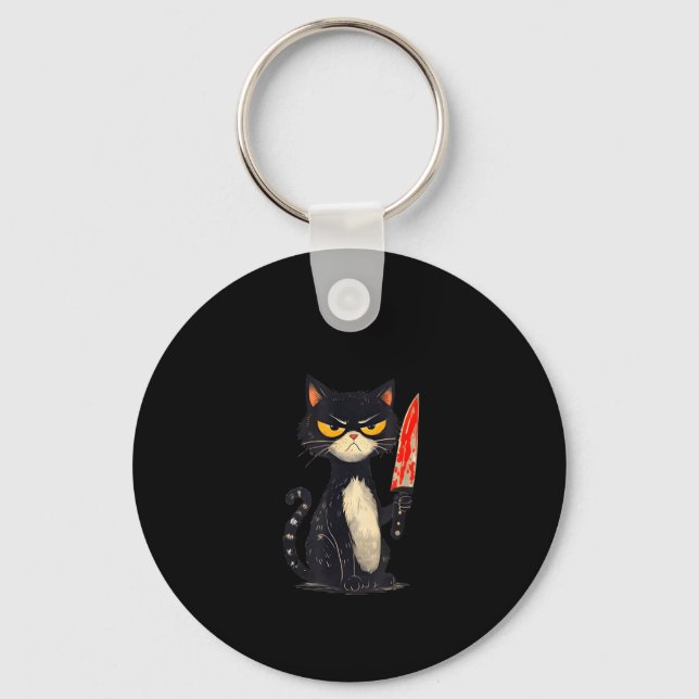 Funny Cat Meme I Require Snacks Design Men Women  Key Ring (Front)