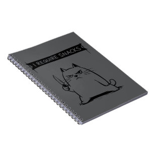 Funny Cat Meme I Require Snacks Notebook