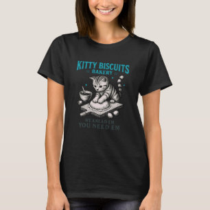 Funny Cat Meme Kitty Biscuits Bakery Vintage Art T-Shirt