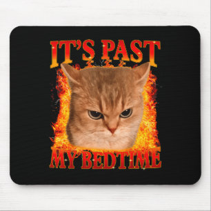 Funny cat meme past bedtime men women kids teen mouse mat