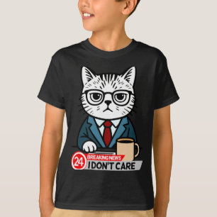 Funny Cat Meme Sarcastic Humor I Dont Care Cat T-Shirt