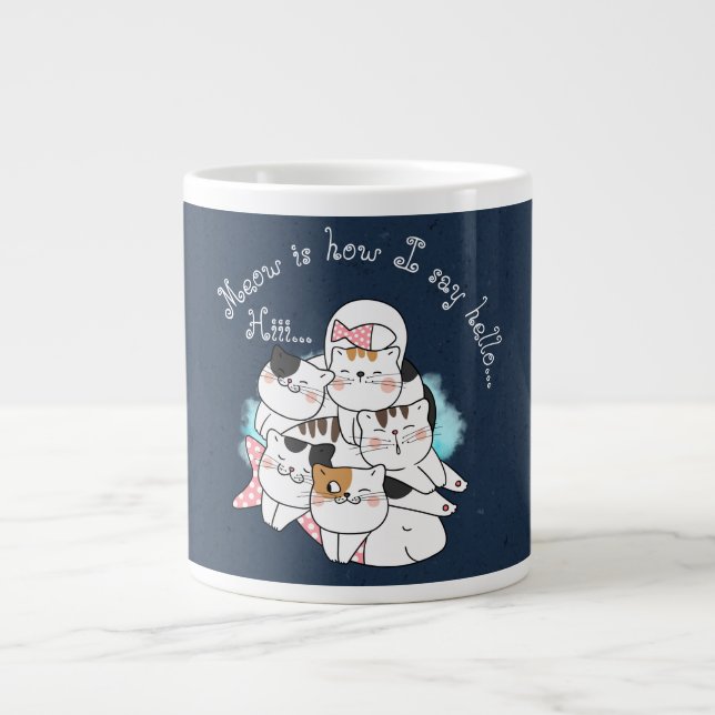 Funny Cat, Meow is how I say hello, Speciality Mug (Front)
