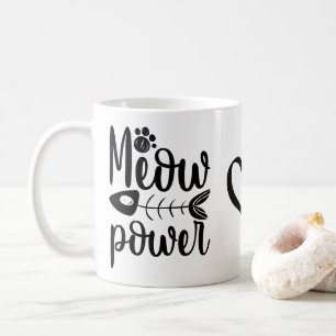 Funny Cat "Meow Power" Crazy Cat Lady Kitten Kitty Coffee Mug