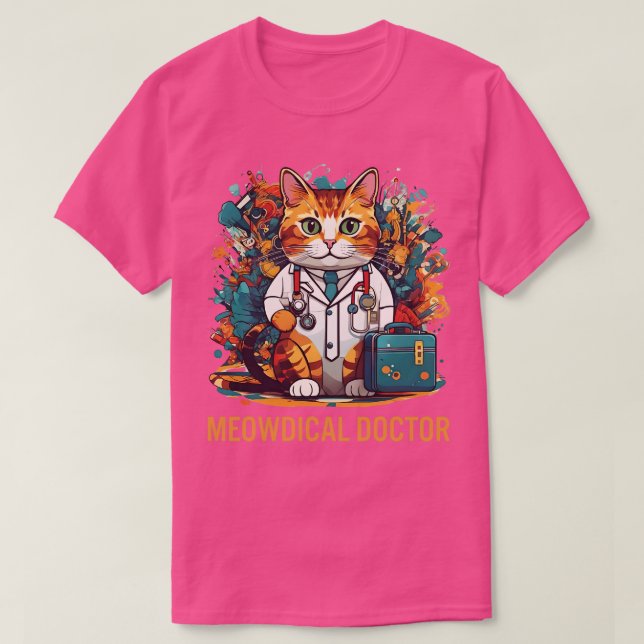 Funny Cat Meowdical Doctor Medical nursing Design T-Shirt (Design Front)