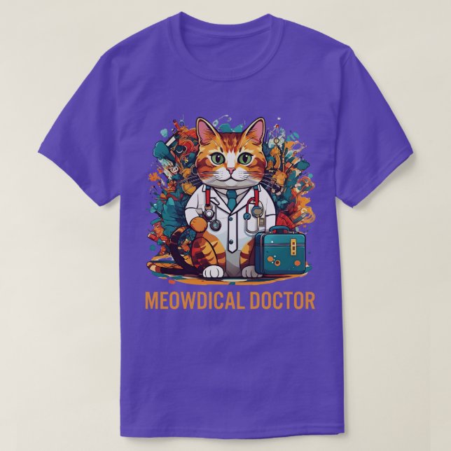 Funny Cat Meowdical Doctor Medical nursing Design T-Shirt (Design Front)